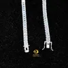2024 mode émeraude coupe 3x5mm Bling Hip Hop bijoux Vvs Lab diamant S925 argent Sterling Moissanite chaîne Tennis collier