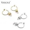 Huggie Varole Pearl Hoop Earring for Women Gold Silver Color Circle Hoops Earings Round Jewelry Aros Orecchini Cerchio Wholesale