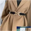 إكسسوارات أزياء أخرى 65 سم لباس للنساء هندسة الخصر مرنة Cummerbund حزام Famale Triangle Buckle Coat Clo Dhgarden Dhmad