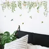 壁のステッカー緑の葉フラワーステッカーホームデコレーションベッドルームリビングルーム植物鳥のデカールドア壁紙の壁紙