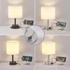 Table Lamps American Multi-function Lamp For Living Room Lights With Plug Bedroom Bedside USB Charging Touch Desk