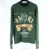 Designer Clothing Mens Sweatshirts Amires Am Hoodies 22SS New Amies Coconut Lettre imprimer le motif numérique Round Coule Longté Long SSQH Green Verte Vert