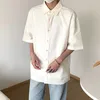 Męskie koszule letnie lniane koszula mężczyźni mody Social męskie sukienka koreańska luźna luźna, zbyt dużego rękawu m-2xl