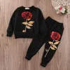 Kledingsets 2023 Toddler Infant Kids 2pcs Girls Sequins Rose Outfits Kleding T-shirt Lange broek Set Tracksuit Casual 2-7y