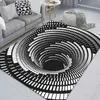 3D trap effect vortex illusion buffers hole geometric carpet white black and white bedroom door mat welcome mat carpets