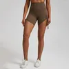 Aktiv shorts Solid Color Tight Soft Women Justera DrawString Sport Kort Hög midja Fitness Yoga Cycling Gym Jogging Träning Training Training