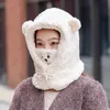 Bonnets Bonnet/Crâne Casquettes Hiver Chaud Chapeau En Peluche Tête De Mort Masque Ours Masque Coton Plus Velours Rembourré Extérieur Équitation Et Coupe-Vent CostumeBeanie/Crâne