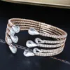 Bangle Yfjewe Luxury 5 Row Crystal Armband Ladies Gold Color Bride Rhinestone Party Bridesmaid Gift SMycken B273