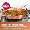 Hammered 14 inch, Non-Stick Frying Pan with Lid, Ceramic Cookware, Large Capacity Skillet, Premium, PFOA Free, Dishwasher Safe,