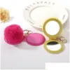 Porte-clés Longes Haute Qualité Petit Cadeau Miroir Cosmétique Porte-clés Sac De Voiture Boule De Cheveux Pendentif Anneaux R364 Mix Ordre 20 Pièces A Lo Dh5Wr