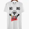 Moschino Дизайнерская мода Роскошный бренд Рубашка Moschin Маленький медведь с принтом High Street Мужская и женская футболка для пары Повседневная летняя футболка из чистого хлопка moschino женщина 1994