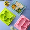 Учебные посуды наборы Yomdid Creative Chiends's Plate Lining Plants Стари силиконовые блюда, устанавливающие практические дополнительные