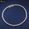 Brazaletes Wong Rain 100% Plata de Ley 925 creada con piedras preciosas de moissanita, pulsera para mujer, joyería fina, regalo de Navidad al por mayor