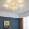 Pendant Lamps Modern LED Chandelier Gold Dining Lamp Bedroom Living Hall Study Room Home Ceiling Indoor Dimming Lighting