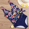 Floral Filhe Greate Swimsuits Fechado Plus Size Swimwea