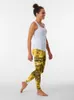 Actieve broek goud gele disco ball patroon leggings sportschool draag vrouwen sportieve vrouw sport dames sport