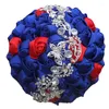 Fleurs décoratives de haute qualité Simple Strass Bouquet De Mariage Pour La Mariée Demoiselles D'honneur Main Accessoires Soie Rose Beaucoup Style Faux