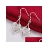 Dangle Lustre Femmes Sterling Sier Plaqué Creux Fleur Boucles D'oreilles Gsse444 Mode 925 Plaque Boucle D'oreille Cadeau Drop Delivery Bijoux Dhy1N