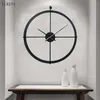 Wall Clocks Creative Modern Simple Home Decor Black Gold 24 Inches Metal Clock Iron Decoration Watch