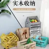 Storage Bags Box Wooden Square Solid Antique St Supermarket Simple Crate Frame Wood