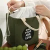 Backpacking Packs Portable canvas insulated lunch picnic handbag dinner food container hot ice cooler storage bento box cloth bag P230524