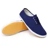 Zapatos de lona Zapatos casuales bajos Blanco Azul Con cordones Hombres Mujeres Entrenadores Zapatillas de deporte