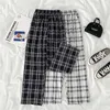 Damesbroeken capris y2k broek plaid broek zacht comfort unisex full-lengte katoenen slaapbroek lounge in huizenbroek vrouwen lente zomer katoen pyjama y23