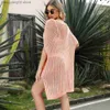 Casual Dresses Spring/Summer 2023 New Loose Beach Dress Panel Cut Out Out Overdimensionerade bluskvinnor T230524