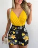 Survêtements pour femmes Casual Spaghetti Strap Vest Shorts Set Office Lady Summer Fashion V Neck Floral Print Sleeveless Two Piece Women Outfit