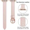 Slim Genuine Leather Strap With Metal Buckle For Apple Watch 44mm 49mm 42mm 40mm 38mm Band Wristbands Belt Iwatch 8 Ultra 7 6 5 4 3 Series Watchbands Accessories