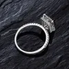 Anillo de promesa de diamante de moissanita de 3 quilates de corte radiante, 100% Plata de Ley 925 auténtica, anillos de compromiso para boda, joyería para mujer