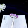 Pierścienie klastrowe Polecam klasyczny fioletowy pierścień kamienia szlachetnego z srebrem dla kobiet ozdoby naturalny klejnot prawdziwy 925 Girl pamiątkowy prezent