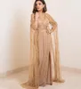 2023 Angham Aso Ebi Or Sirène Robe De Bal Perlé Cristaux Soirée Formelle Partie Deuxième Réception Anniversaire Robes De Fiançailles Robe Robe De Soirée ZJ321