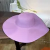 Berretti Cappello di paglia all'ingrosso 25 cm Viola chiaro Sole al dettaglio Ultra-sottile Traspirante Viaggio estivo Uomo e donna