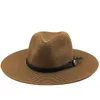 Berretti 10CM Brim Womens Summer Panama Cappelli Largo Paglia Cappello da sole Spiaggia per uomo Moda UPF Protezione UV Fedora Cap Travel