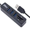 Mini USB Hub 2.0 Porta Multi Splitter 3 com leitor de cartão TF 5 Adaptador HAB para acessórios para PC