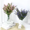 Flores decorativas 3 uds lavanda artificial flor de simulación de alta calidad plantas falsas de plástico boda ramo de novia fiesta hogar jardín