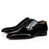 Mens Fasion Dress Shoes Triple Black White Oreo Suede Patent Leather On Loafer Luxury Bekväma män Bröllopssko för affärskontor Karriärfest sommaren 38-47