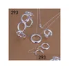 Brincos de pulseira de colar de colar estilo mesmo preço feminino esterling sier jóias conjuntos de jóias moda 925 bracelete brioling ring conjunto de anel dr dhq7y