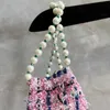 Grundlegende Freizeitkleider Designer-Stoffkleid aus weichem Tweed mit Perlen in Rosa für Damen, schickes High-End-Feeling, offener Rücken, hohe Taille und Wickelrock auf der Brust KWAA