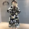 Women's Fur & Faux Natural Genuine Real Coat With Hood Women Fashion All-match Long Multi-color Colorfull JacketWomen's Women'sWomen's