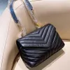 10A 2023 Vente chaude Sacs à bandoulière de luxe Sac à main Marque Loulou YShaped Designer Fashion Couture Cuir Dames Chaîne en métal Noir Clamshell Grossiste Messenger Chaîne B