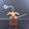 Günstigste Ananas Handraucher Wasserpfeife Bubbler Mini Glas Ölbrenner Bong Recyler Dab Rig Wachsöl Rigash Catcher Shisha mit Downstem Ölbrennerpfeife