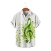 Casual shirts voor heren heren Hawaiiaanse muzieknoot afdrukken Vakantie Korte mouw Korte Summer Tops Vintage Ademende plus maat