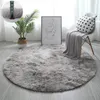 Tapis moelleux tapis pour salon doux enfant tapis rond anti-dérapant sol décor à la maison en peluche épais cravate teinture tapis