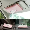 Uppgradera nya 1 datorer handduk Set Sun Visor Tissue Box Holder Auto Interior Storage Dekoration för biltillbehör