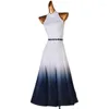 Stage Wear Gradient Modern Dancing Dress Women Party Latin Dance Volwassenen Ballroom Competum Kostuum Oefen Kleding SL8435