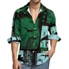 Casual shirts voor heren af ​​te schakelen Kraag af te schakelen Lange mouw met lange mouwen Street Seaside Stijlvolle Daily Fashion Spring Summer Heren nieuwigheid