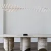 Ljuskronor italiensk designer fiskben inomhushänge belysning vit linjär konstlampa enkel modern lyxrestaurang ljuskrona