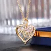 Pendant Necklaces CAOSHI Chic Gold Color Necklace For Mom Exquisite Mother's Day Gift Bright Zirconia Heart Accessories Anniversary